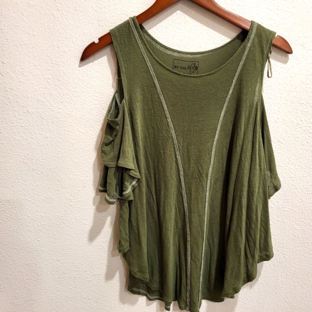 Free People green blouse soft